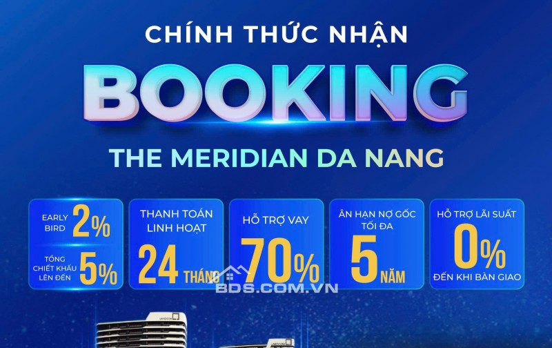 Bán CC tại The Meridian, Quy Mỹ, Hòa Cường Nam, Hải Châu, Đà Nẵng, 75 triệu/m2